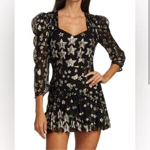 Black and Silver Star Patterned Dress